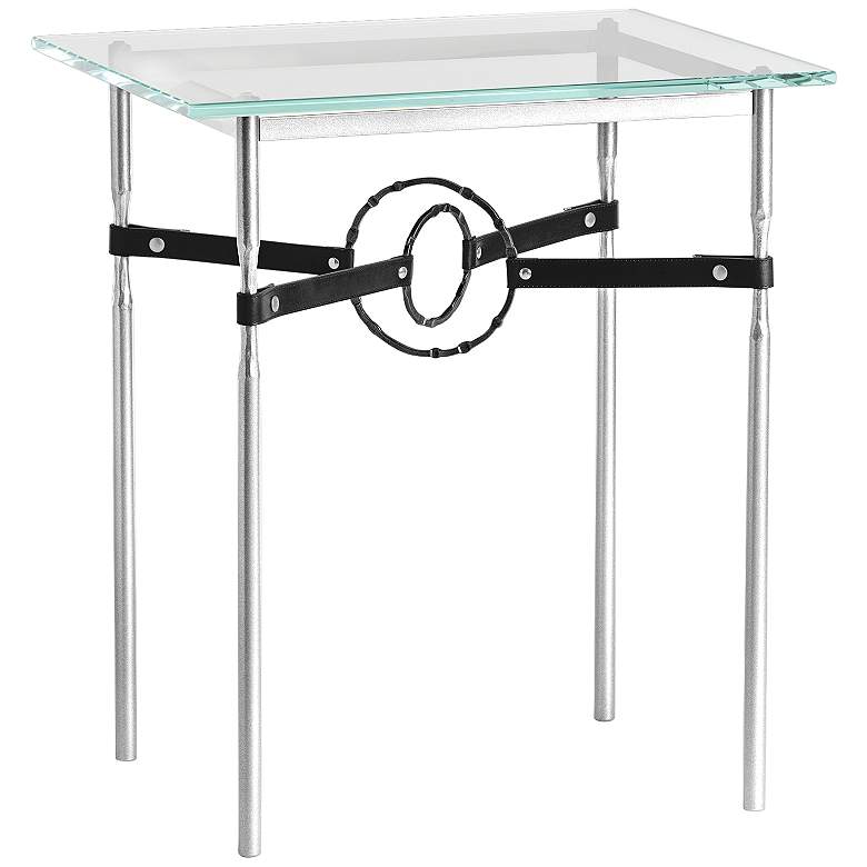 Image 1 Equus 22"W Sterling Black Straps with Black Rings Side Table