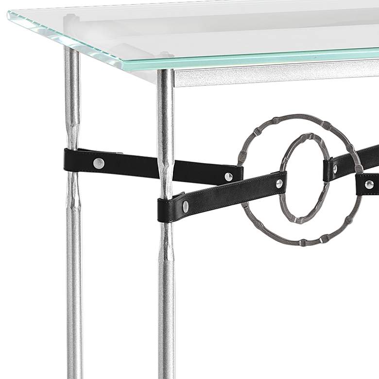 Equus 22 inchW Sterling Black Straps with Smoke Rings Side Table more views