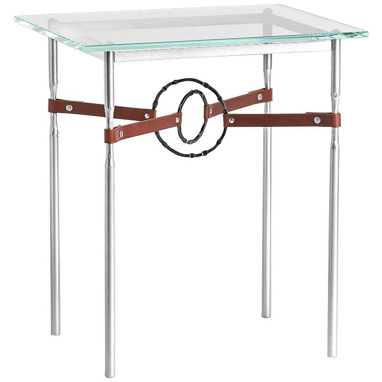 Image 1 Equus 22 inchW Sterling Brown Straps with Black Rings Side Table