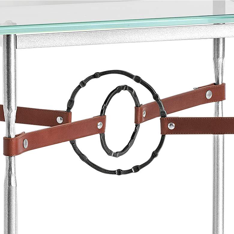Equus 22 inchW Sterling Brown Straps with Black Rings Side Table more views