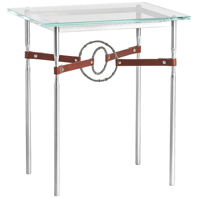 Image 1 Equus 22 inchW Sterling Brown Straps with Iron Rings Side Table