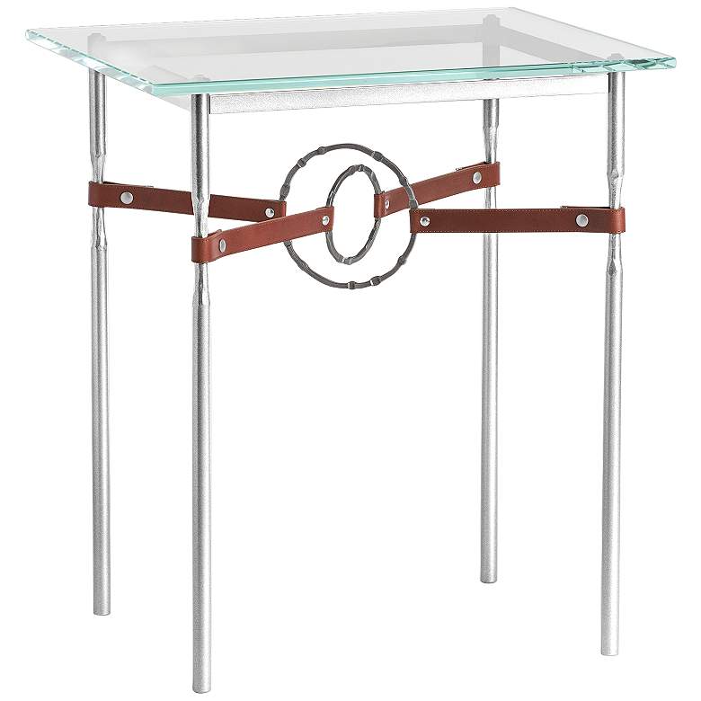 Image 1 Equus 22 inchW Sterling Brown Straps with Smoke Rings Side Table