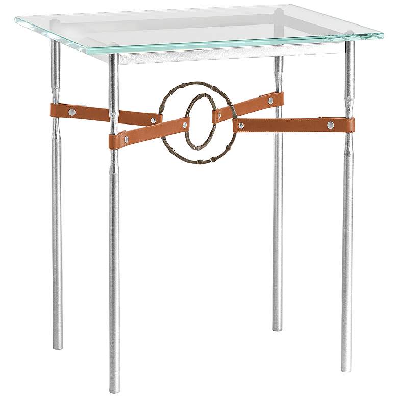 Image 1 Equus 22"W Sterling Chestnut Straps Bronze Rings Side Table