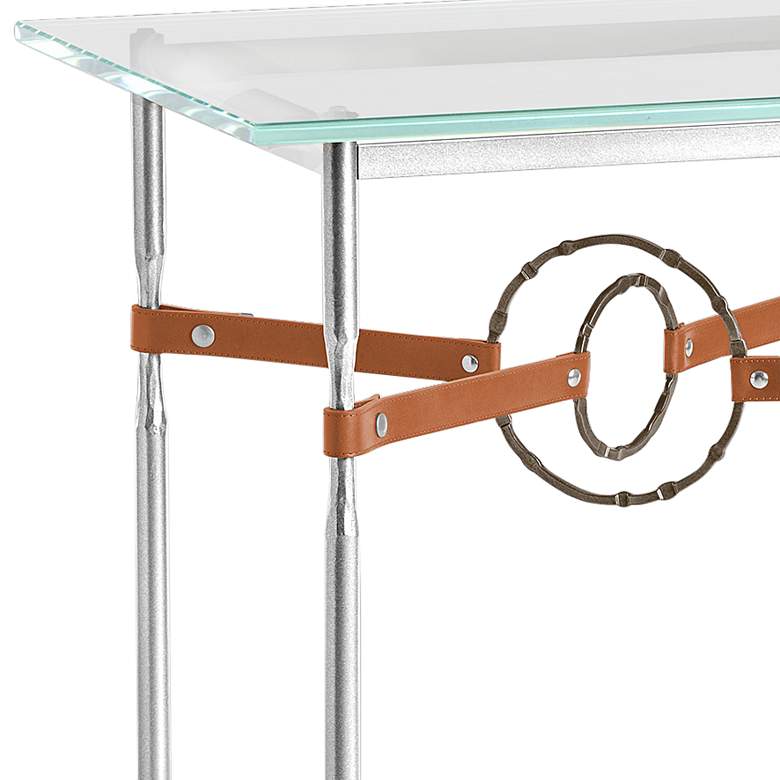 Equus 22 inchW Sterling Chestnut Straps Bronze Rings Side Table more views