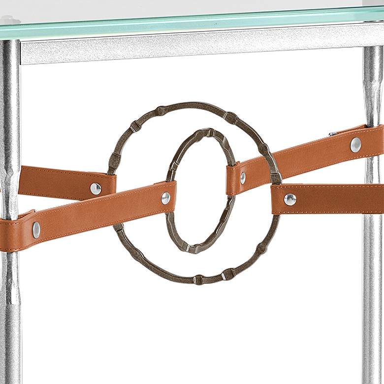 Equus 22 inchW Sterling Chestnut Straps Bronze Rings Side Table more views