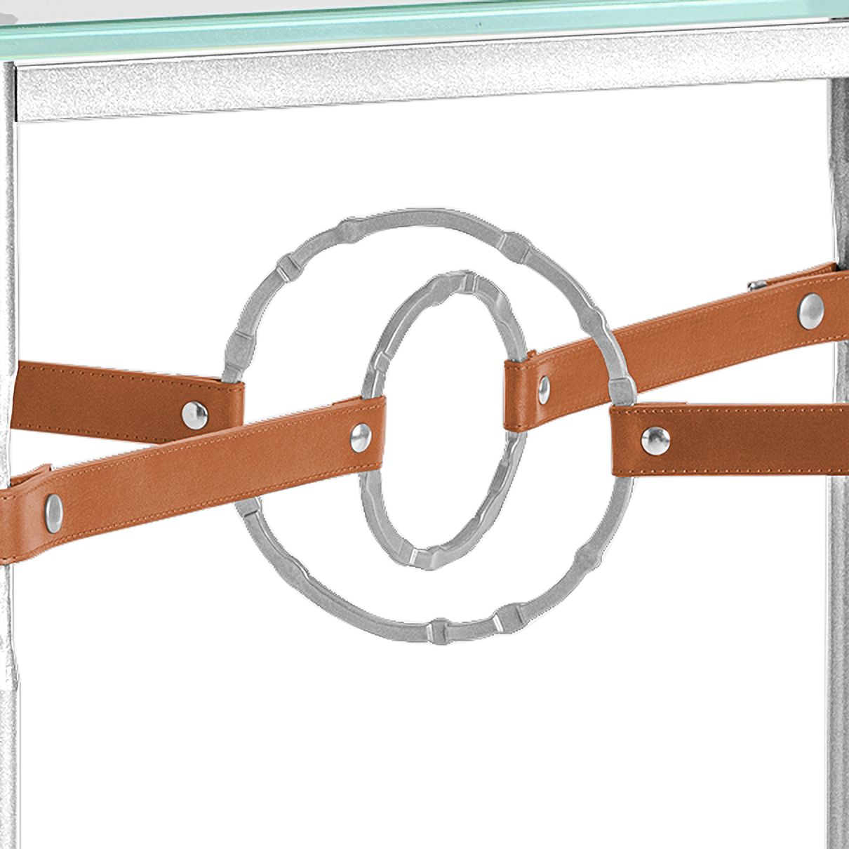 Image 3 Equus 22"W Sterling Chestnut Straps Platinum Ring Side Table more views