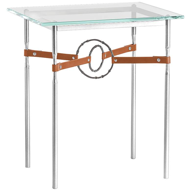 Image 1 Equus 22 inchW Sterling Chestnut Straps Smoke Rings Side Table