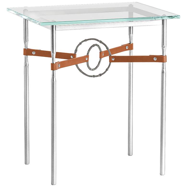 Image 1 Equus 22 inchW Sterling Chestnut Straps w/ Iron Rings Side Table
