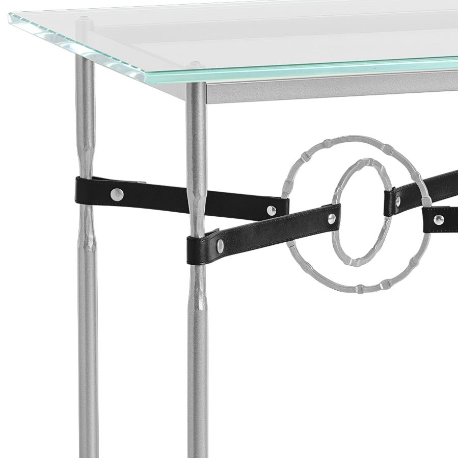 Image 2 Equus 22"W Vintage Platinum Side Table w/ Ring Black Strap more views