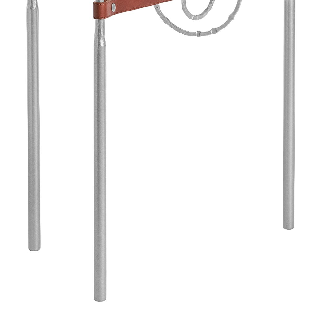 Image 3 Equus 22"W Vintage Platinum Side Table w/ Ring Brown Strap more views