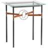 Equus 22"W Black Side Table w/ Sterling Ring Chestnut Strap
