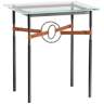 Equus 22"W Black Side Table with Natural Ring Chestnut Strap