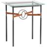 Equus 22"W Black Side Table with Smoke Ring Chestnut Strap