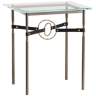Equus 22"W Bronze Black Straps w/ Soft Gold Rings Side Table
