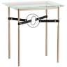 Equus 22"W Gold Black Straps with Platinum Rings Side Table