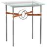 Equus 22"W Natural Iron Side Table with Ring Chestnut Strap