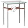 Equus 22"W Smoke Brown Straps with Platinum Rings Side Table