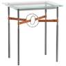 Equus 22"W Smoke Chestnut Straps Sterling Rings Side Table