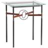 Equus 22" Wide Black Side Table w/ Natural Ring Brown Strap