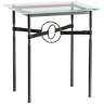 Equus 22" Wide Black Side Table with Bronze Ring Black Strap