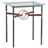 Equus 22" Wide Black Side Table with Bronze Ring Brown Strap