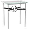 Equus 22" Wide Iron Side Table with Black Ring Black Strap