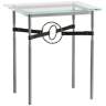 Equus 22" Wide Iron Side Table with Bronze Ring Black Strap