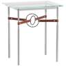 Equus 22" Wide Platinum Side Table w/ Smoke Ring Brown Strap