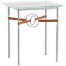 Equus 22" Wide Platinum Side Table with Ring Chestnut Strap
