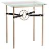 Equus 22" Wide Soft Gold with Black Straps Side Table