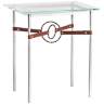 Equus 22" Wide Sterling Brown Straps Bronze Rings Side Table