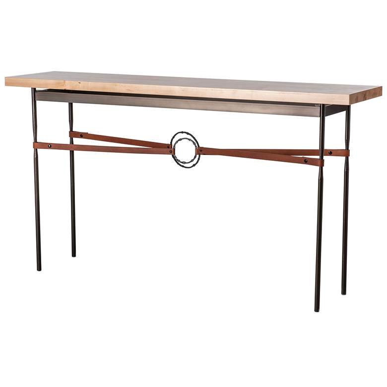 Image 1 Equus 32.7" Dark Smoke Console Table With Natural Maple Wood Top