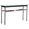 Equus 54" Wide Black Console Table w/ Gold Ring Brown Strap