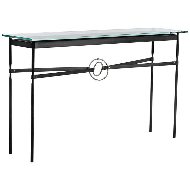 Image 1 Equus 54" Wide Black Console Table w/ Iron Ring Black Strap