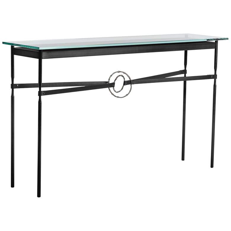 Image 1 Equus 54 inch Wide Black Console Table w/ Iron Ring Black Strap