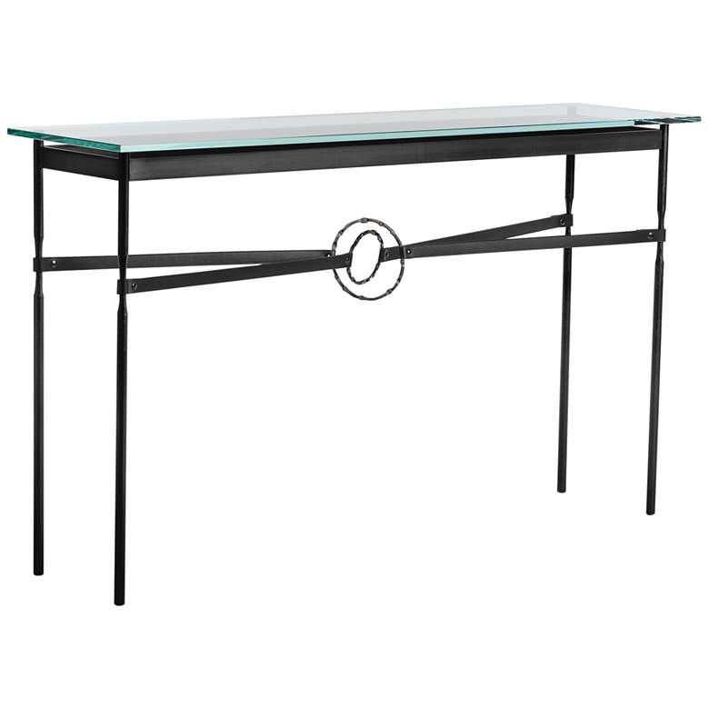 Equus 54&quot; Wide Black Console Table w/ Smoke Ring Black Strap