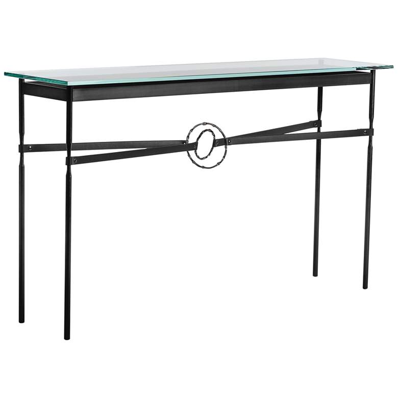 Image 1 Equus 54" Wide Black Console Table w/ Smoke Ring Black Strap