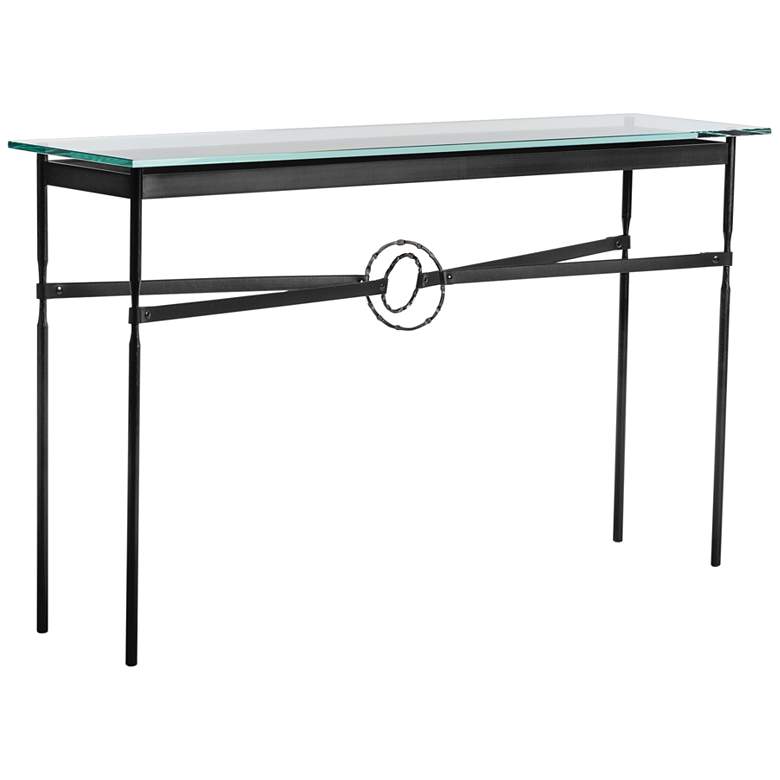 Image 1 Equus 54 inch Wide Black Console Table w/ Smoke Ring Black Strap