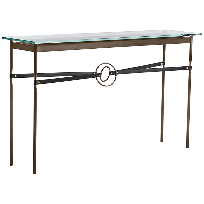 Image 1 Equus 54" Wide Bronze with Black Straps Console Table