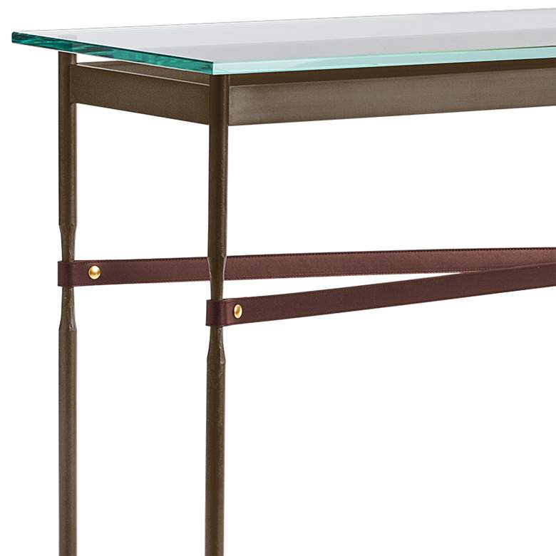 Equus 54 inch Wide Bronze with Brown Straps Console Table more views