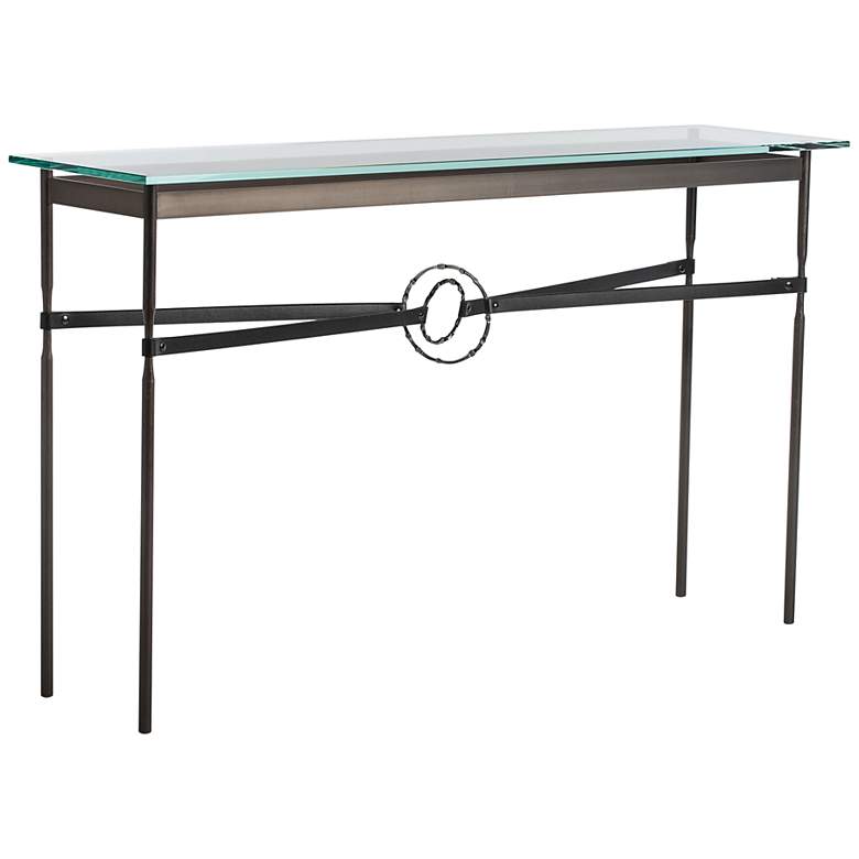 Image 1 Equus 54" Wide Dark Smoke with Black Straps Console Table