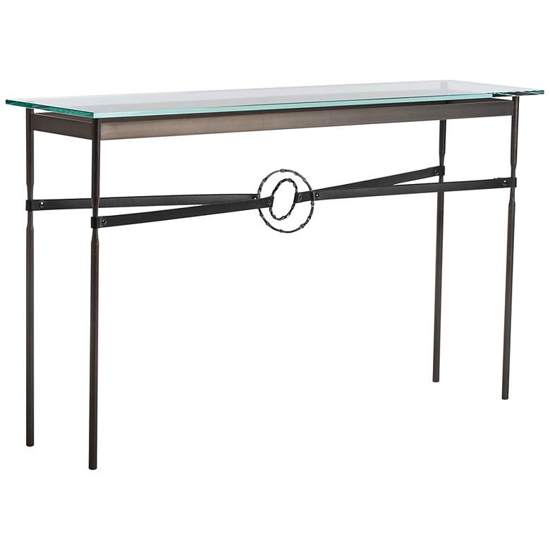 Image 1 Equus 54 inch Wide Dark Smoke with Black Straps Console Table