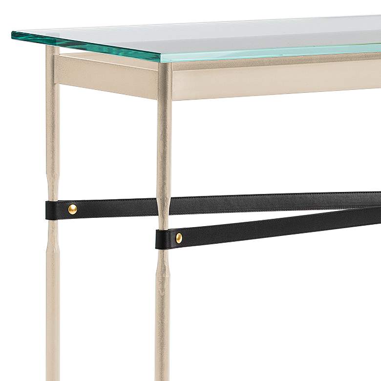 Equus 54 inch Wide Gold Black Straps and Black Rings Console Table more views