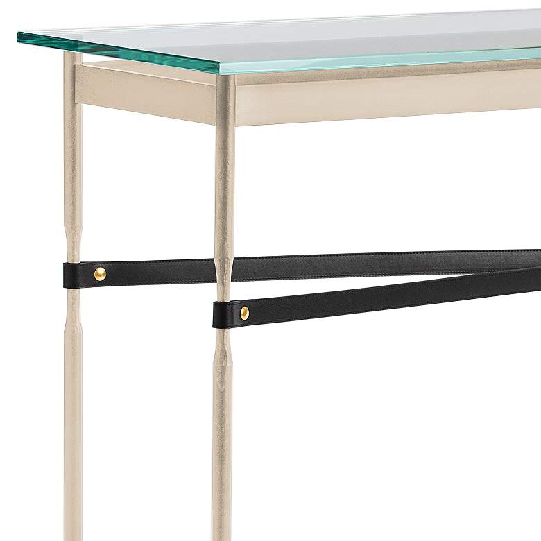 Image 2 Equus 54 inch Wide Gold Black Straps with Iron Rings Console Table more views