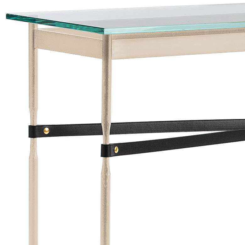 Equus 54 inch Wide Gold Black Straps with Smoke Rings Console Table more views