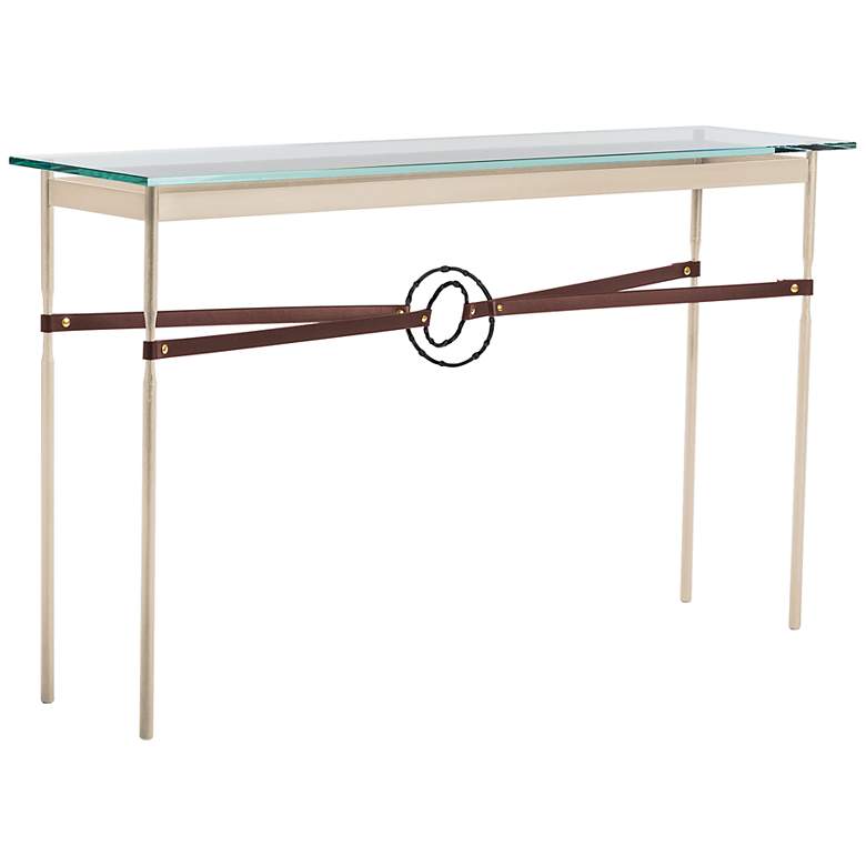 Equus 54&quot; Wide Gold Brown Straps with Black Rings Console Table