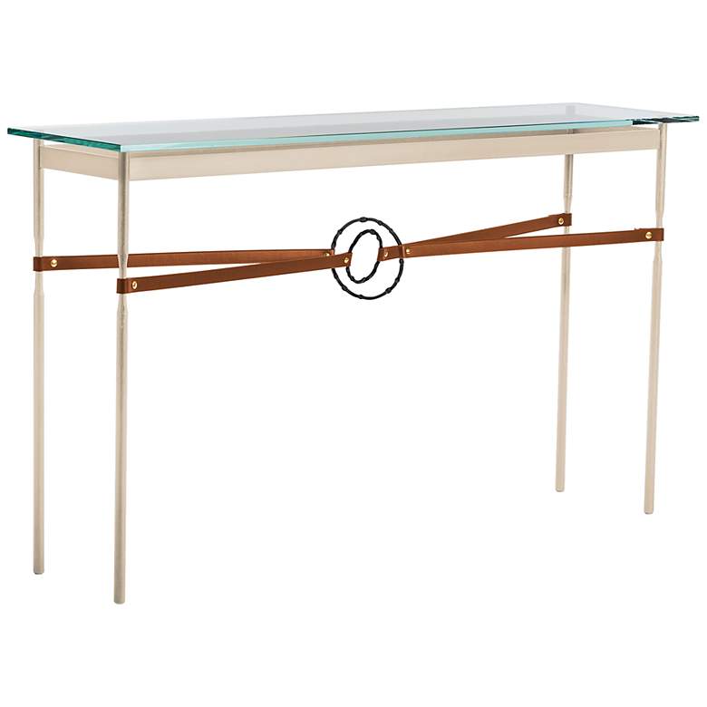 Equus 54&quot; Wide Gold Chestnut Straps with Black Rings Console Table