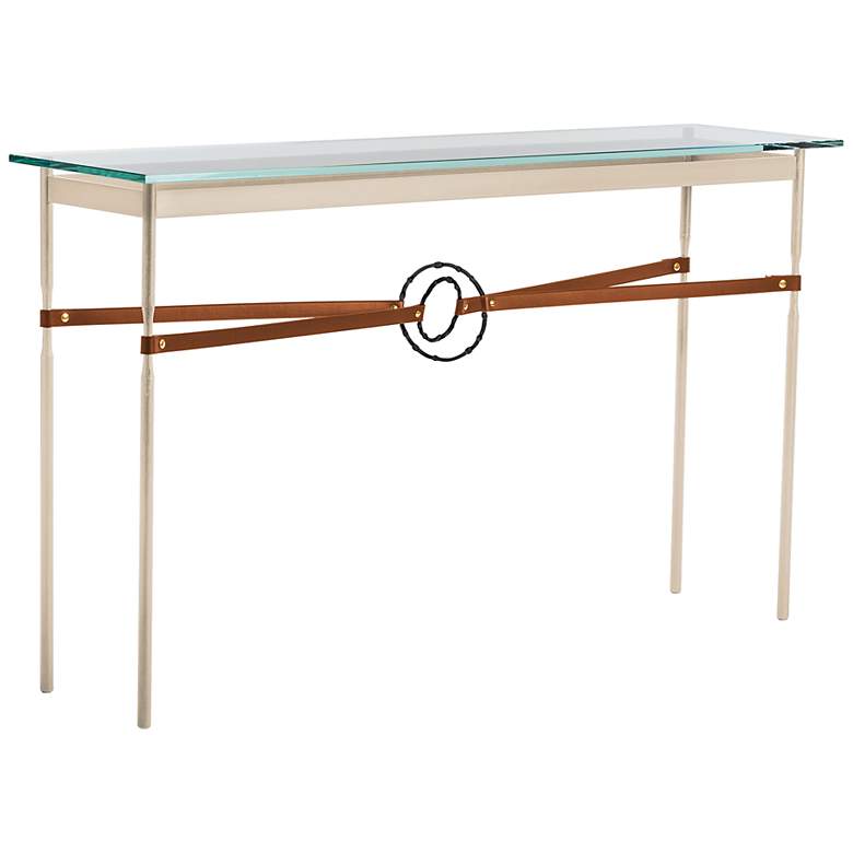 Image 1 Equus 54" Wide Gold Chestnut Straps with Black Rings Console Table