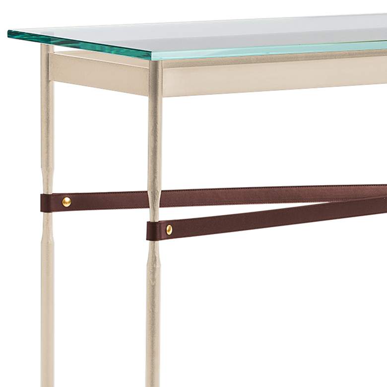 Equus 54 inch Wide Gold with British Brown Straps Console Table more views