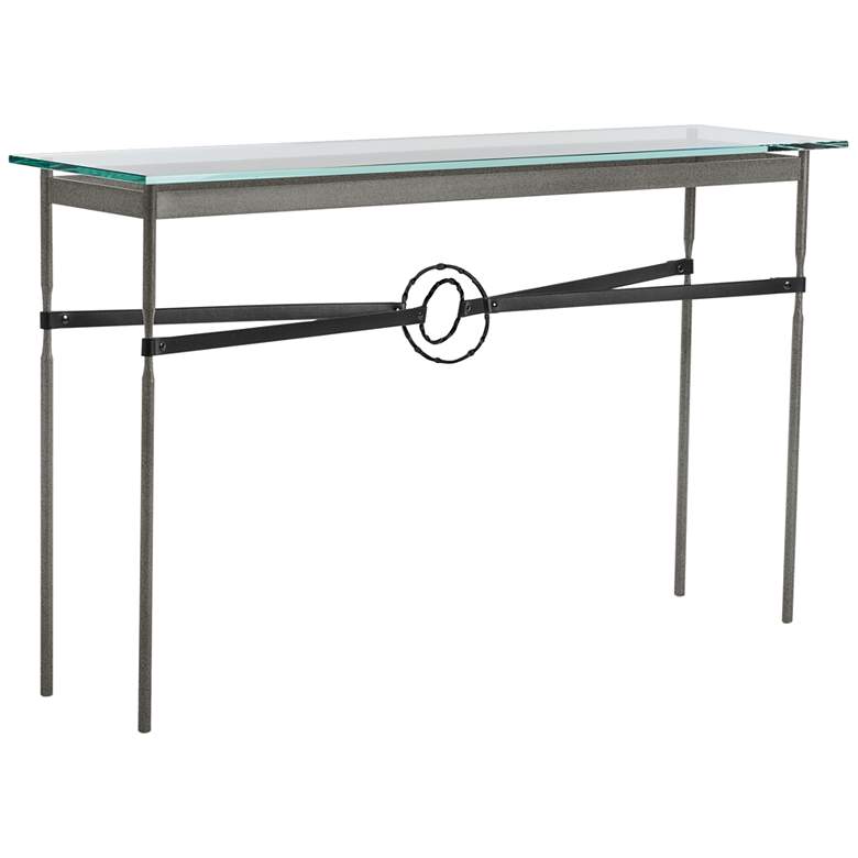 Equus 54&quot; Wide Iron Console Table w/ Black Ring Black Strap
